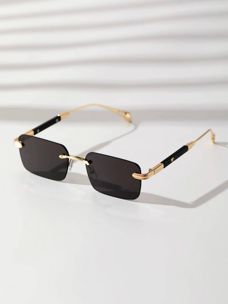Black, Rimless, Fashion Sunglasses