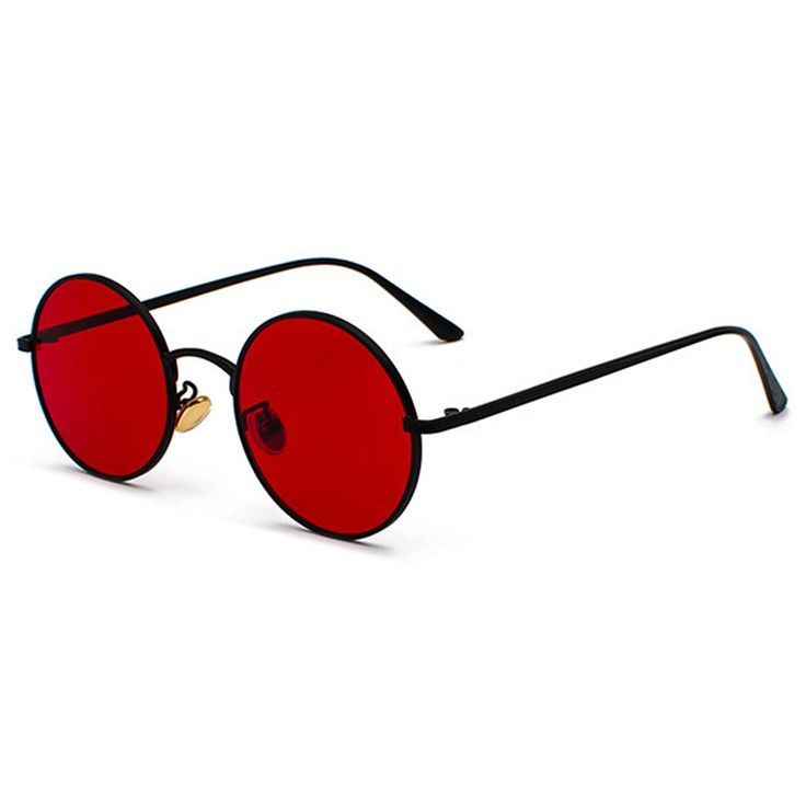 Round-Framed, Red, Fashion Sunglasses